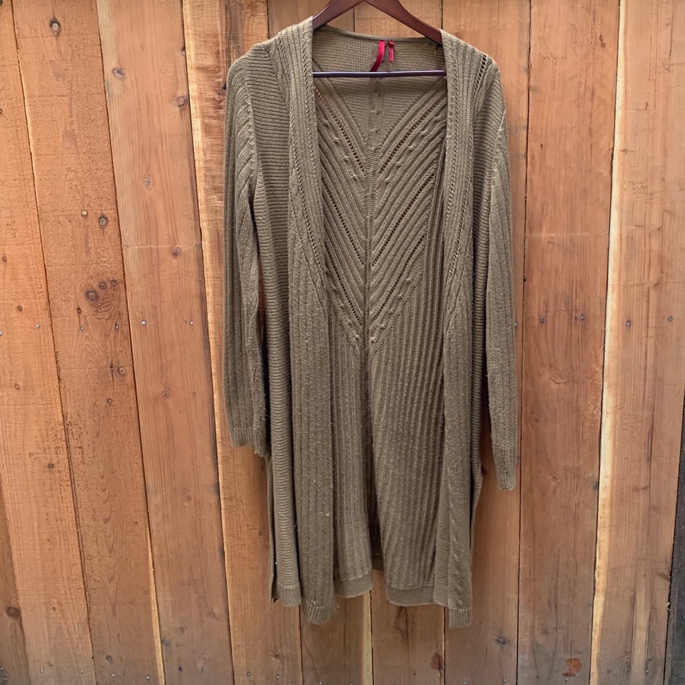 Long brown cardigan